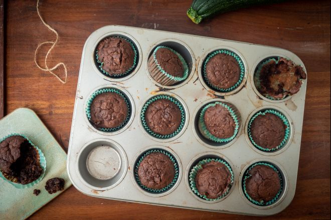 Chocolade muffins met courgette